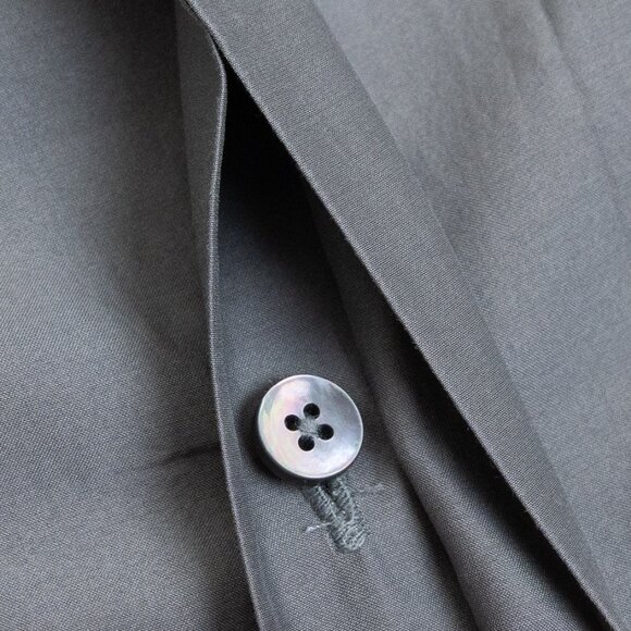 Ermenegildo Zegna Silk Cotton Hidden Placket Grey Shirt 41 / 16 - Picture 9 of 12